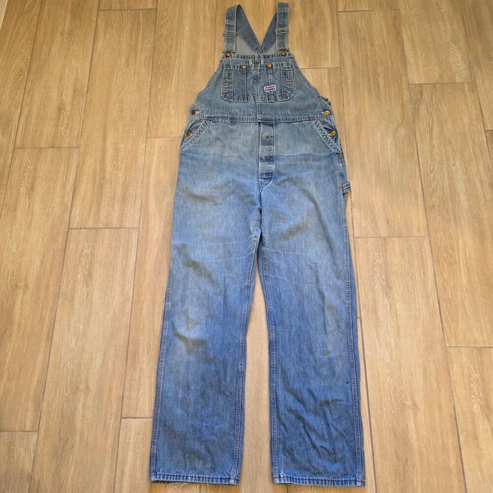 Vintage Big Smith Denim Overalls Men XL Carpenter Workwear Distressed USA Style